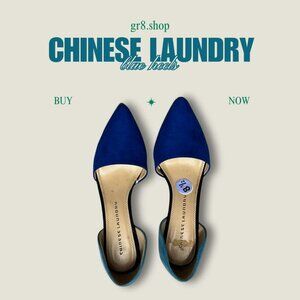 Chinese Laundry Womens Two-Tone Blue Suede Pointed Toe Stiletto Heels Size 8.5